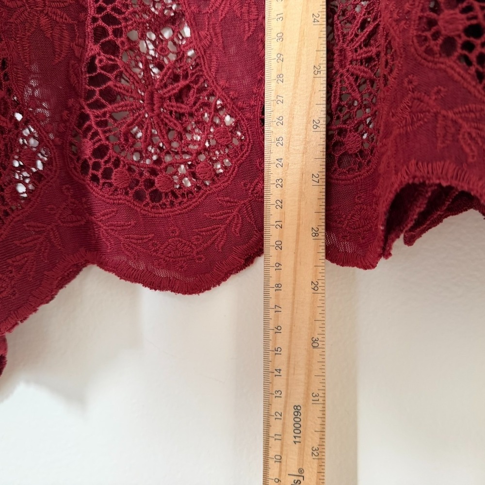 Ulla Popken Embroidered Pullover Poncho‎ Style Blouse Red Plus Size 2 Oversized - Picture 8 of 11